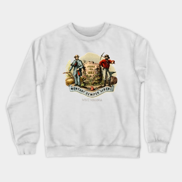 1876 West Virginia Coat of Arms Crewneck Sweatshirt by historicimage